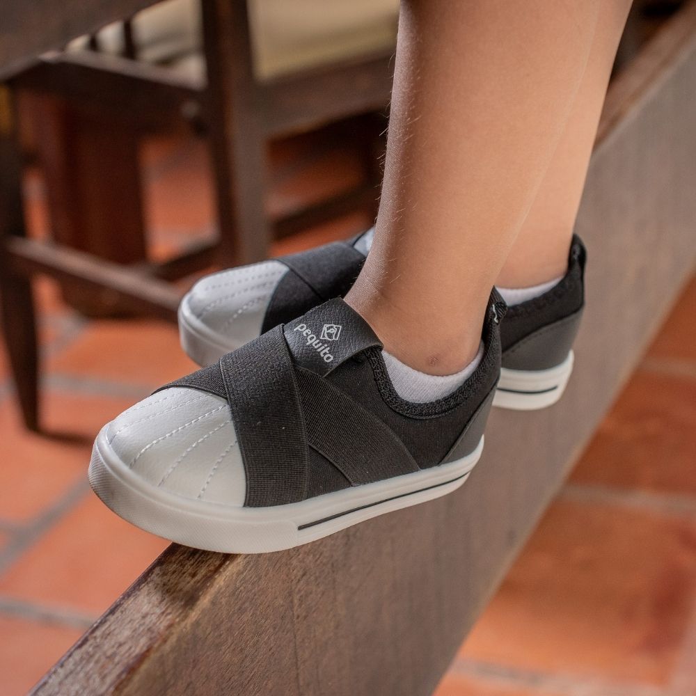 Tênis Slip on Infantil Unissex Elástico Confort Pequito em Oferta na Shopee