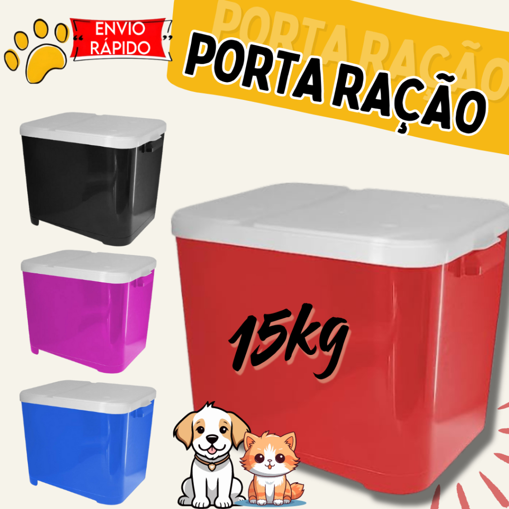 Porta ração pet 15kg container ração em Oferta na Shopee