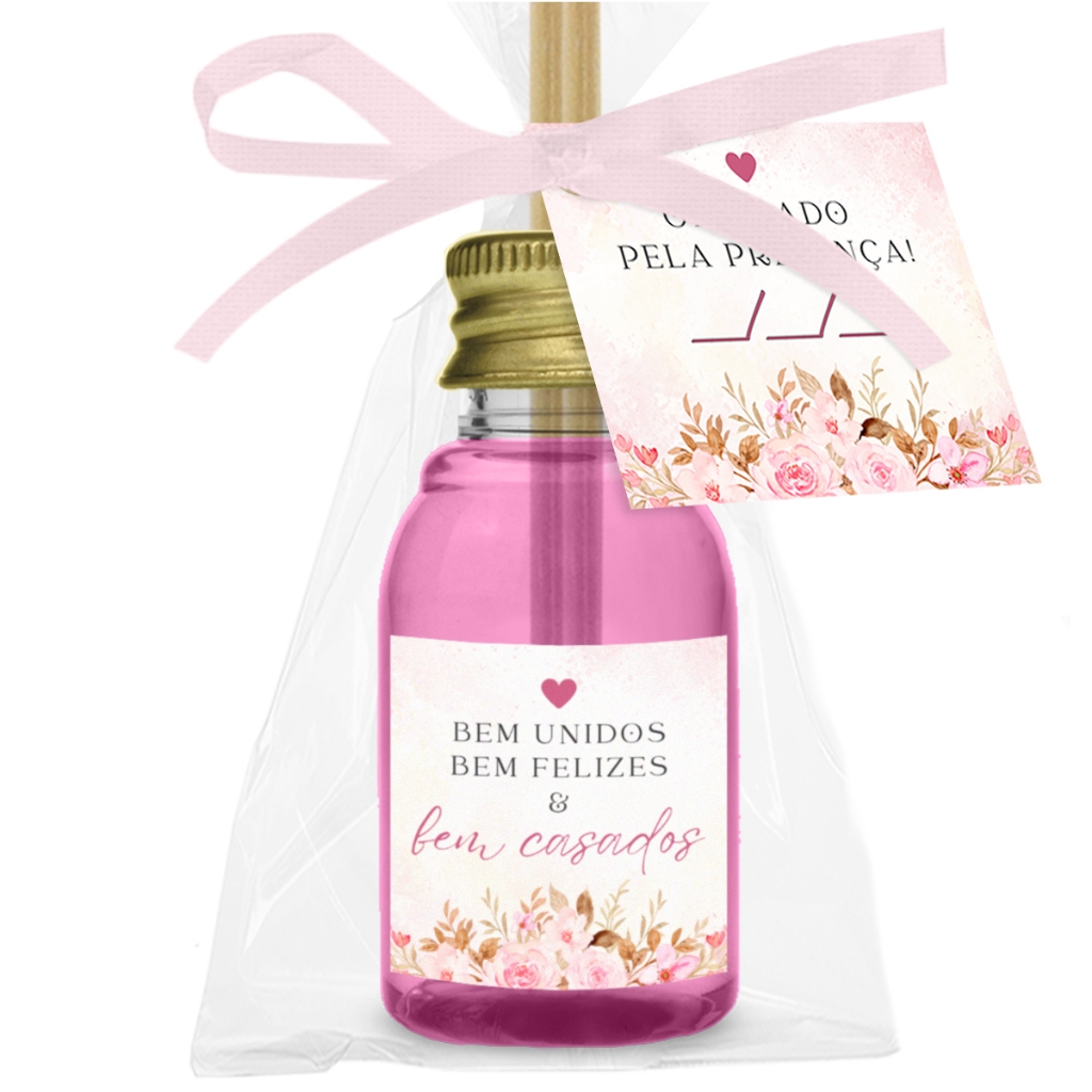 Kit 10, 20 ou 30 Lembrancinha Aromatizador Difusor Casamento Bodas com Saco, Fita e Tag em Oferta na Shopee