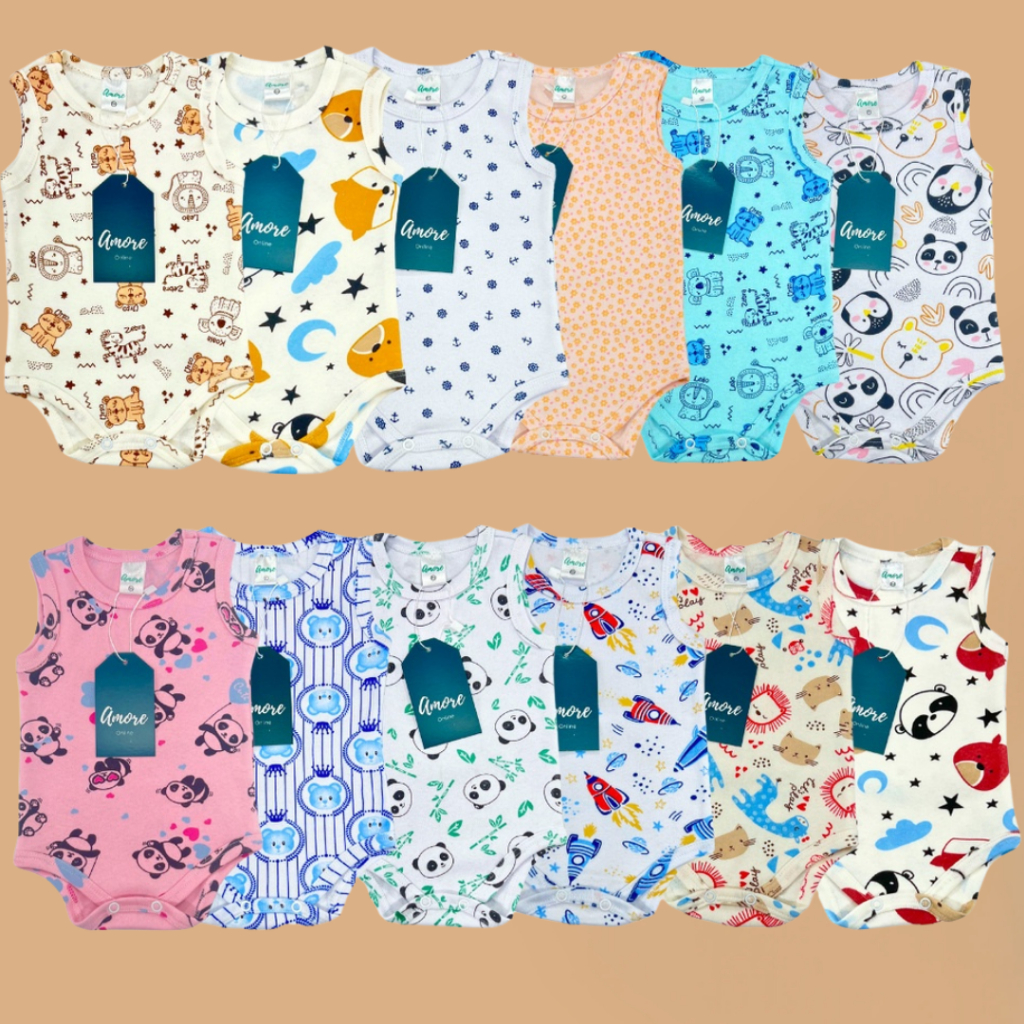 KIT 4 Bodys Regata Estampado Sortido  - Sundine