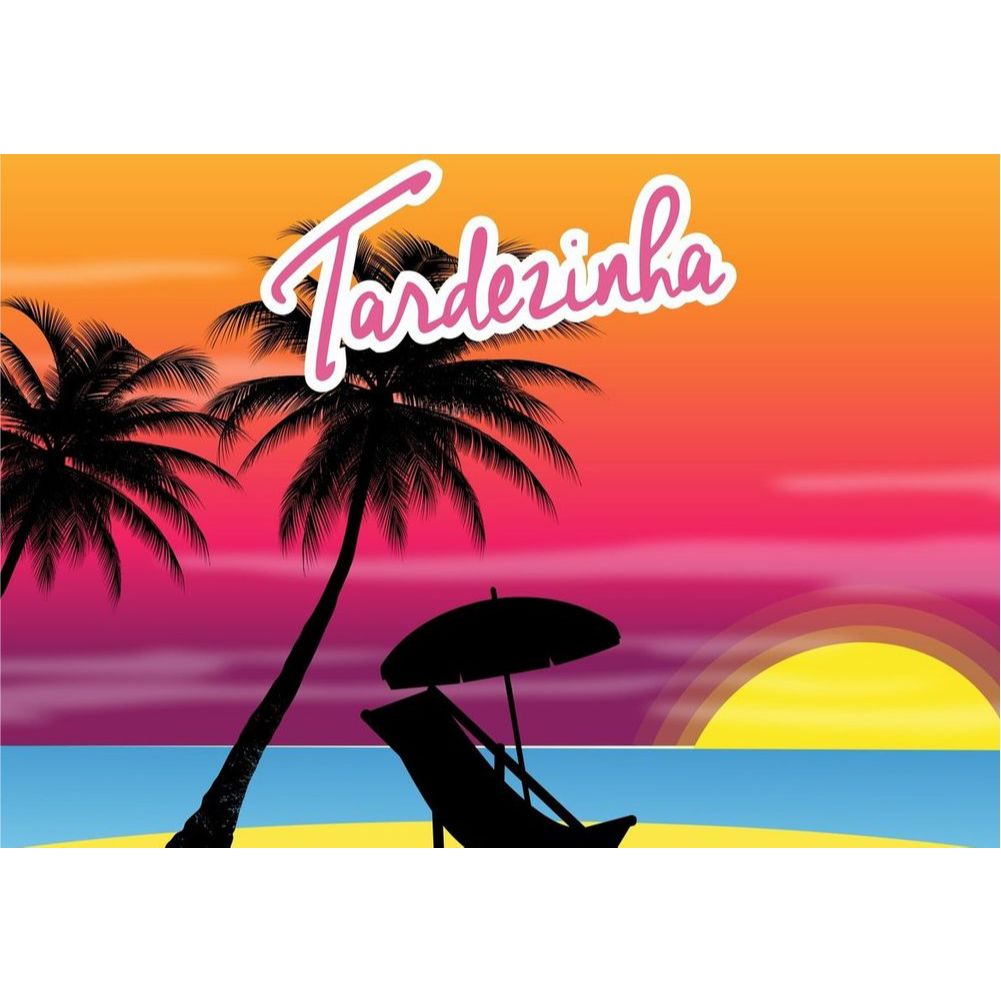 Painel de Festa em Lona 2x2m Personalizado em Lona Fosca - Tema Tardezinha