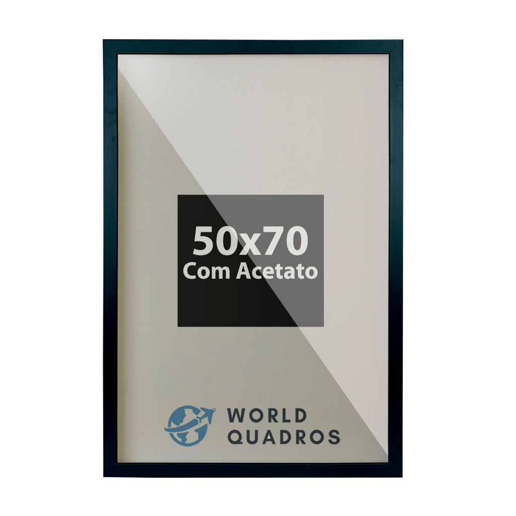 Moldura 50x70cm Com Acetato Álvara Certificados Cursos Arte MDF Decorativo Imagem Cartazes Decoração Parede Madeira
