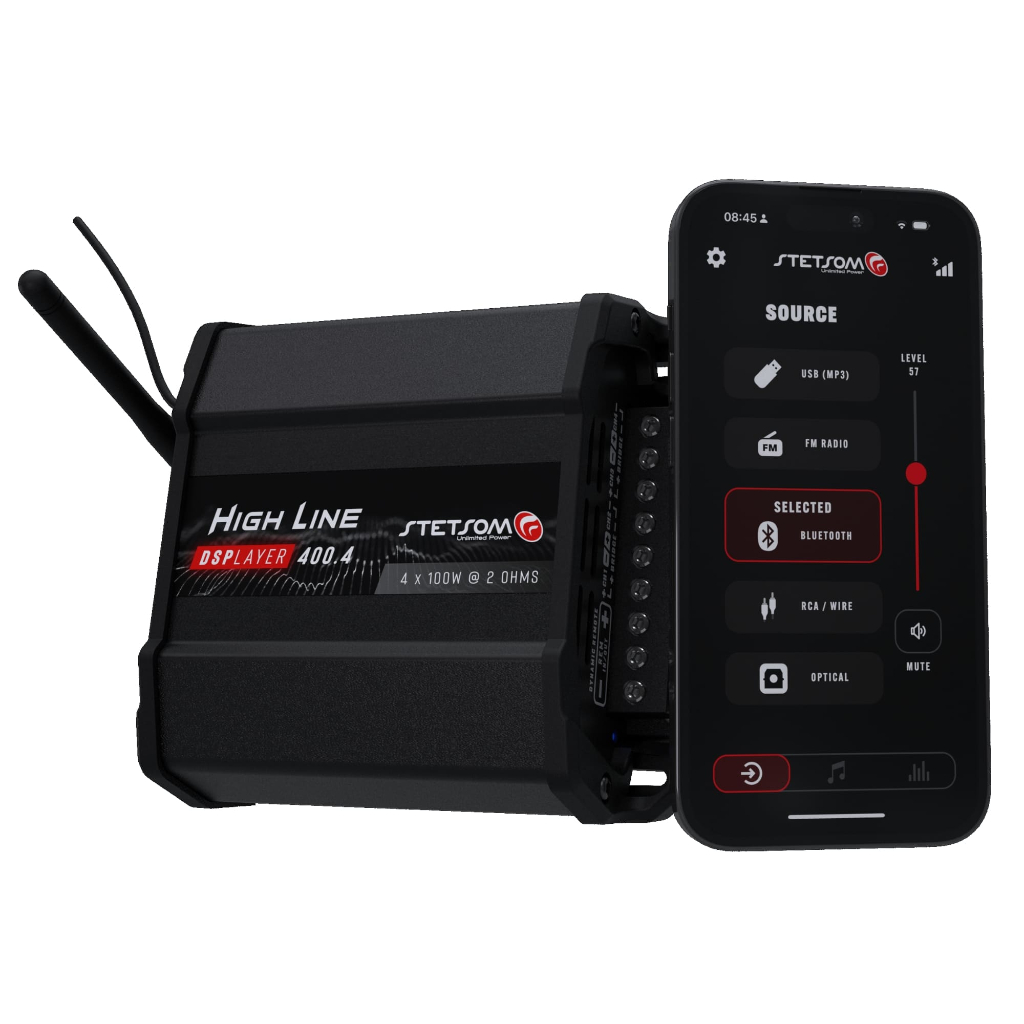 Módulo Amplificador Stetsom HL400 DSPlayer 400W RMS 4 Canais 2 Ohms Bluetooth FM HL 400 DS Player - Spare Parts and Accessories for Vehicles