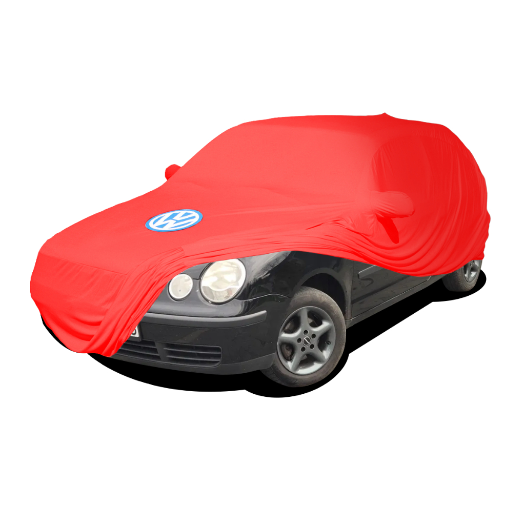 Capa Protetora para Cobrir Carro Polo Hatch e Sedan 2002 a 2012 Tecido Cor Vermelha Não Impermeável
