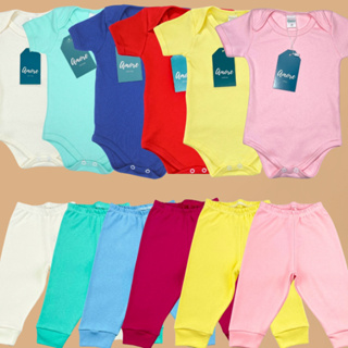 Roupa Kit 6 Peças Bebê Body Manga Curta e Calça Menina Menino Infantil em Oferta na Shopee