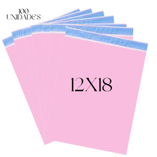 100 Envelopes rosa 12X18cm Plástico inviolável Correio Sedex e-commerce em Oferta na Shopee