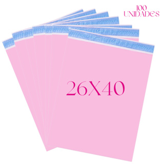 100 Envelopes Rosa 26x40cm Plástico Inviolável Correio Sedex e-commerce em Oferta na Shopee