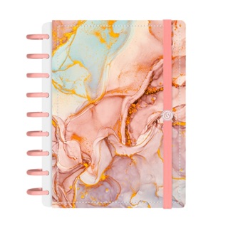 Caderno De Disco + Iscool Inteligente 140 Fls Capa Dura Mármore Cores em Oferta na Shopee