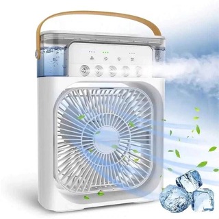 Refrigerador De Ar Ventilador Umidificador Portátil Com Led Reservatório De Água Led Usb em Oferta na Shopee