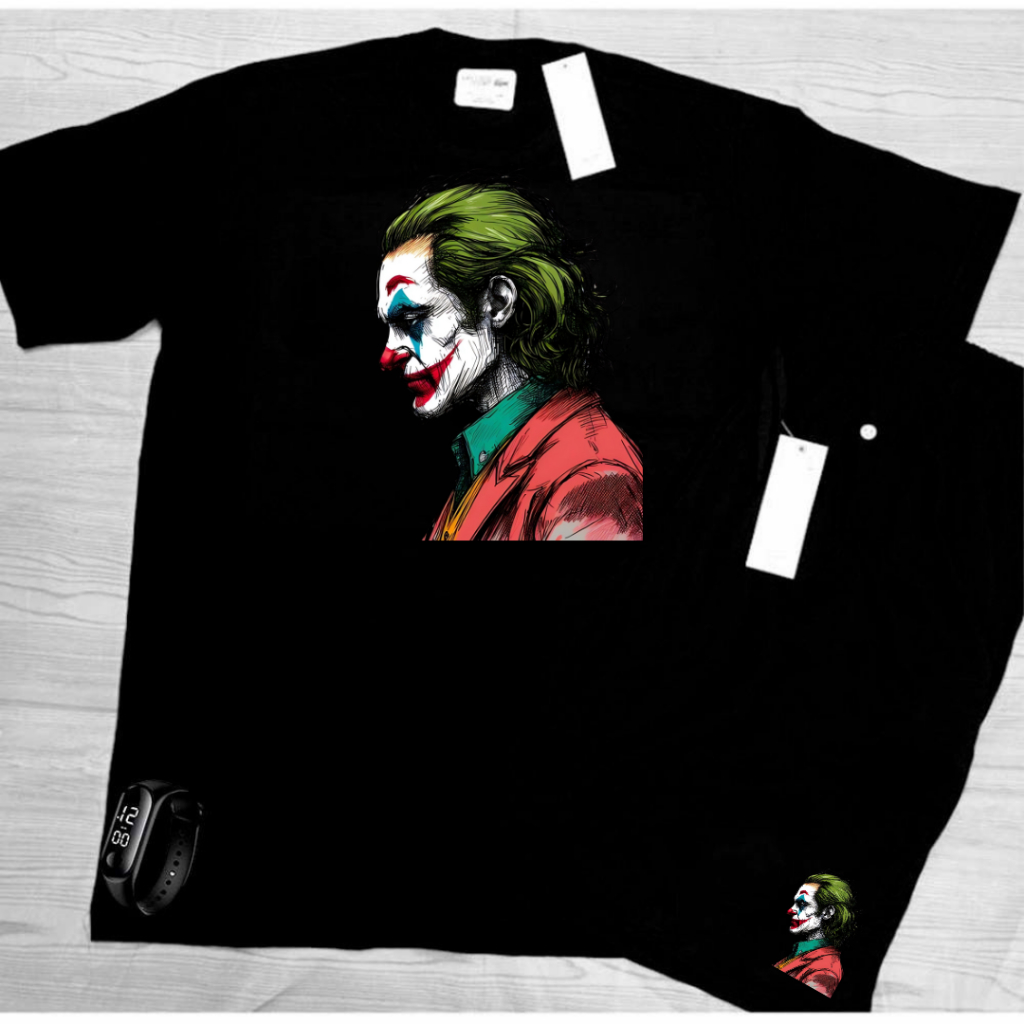 Conjunto Kit camiseta 100% algodão 30,1 bermuda leve para caminhada e academia CORINGA + RELOGIO DIGITAL  Seja mui