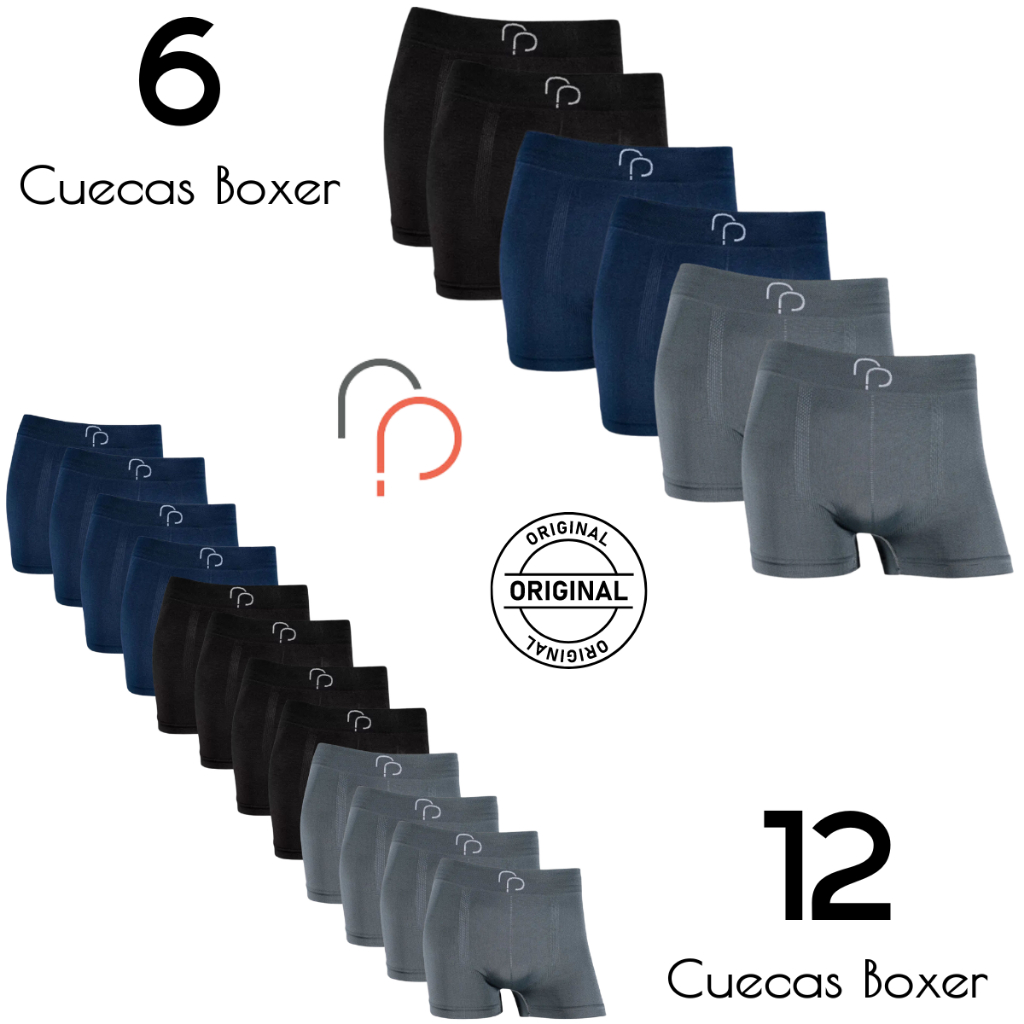 Kit Cuecas Boxer Masculina Microfibra Sem Costura Cós Elastico Lisa