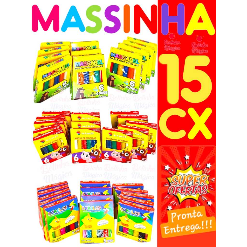 15 Caixinha De Massinha De Modelar Colorida  Kit Festa Aniversario Lembracinha Prenda Festa Criança em Oferta na Shopee