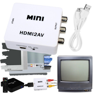 Adaptador Conversor HDMI Para RCA Áudio E Vídeo Compatível Com TVs De Tubo