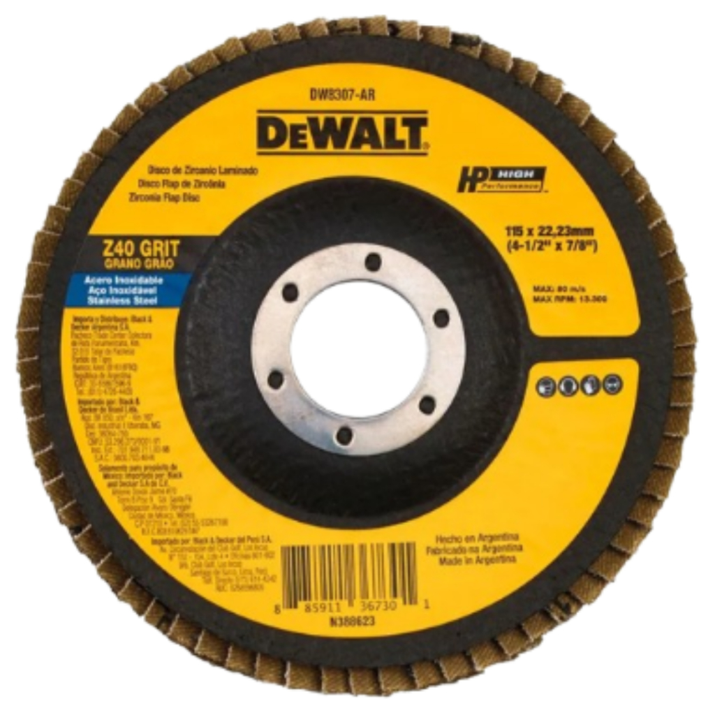 DISCO FLAP 4.1/2X7/8" G60 DEWALT em Oferta na Shopee
