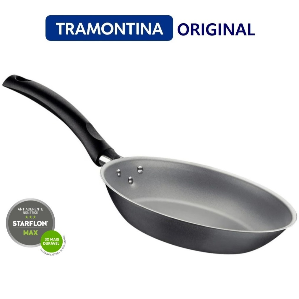 Frigideira TRAMONTINA Antiaderente 24cm - Turim - Cinza
