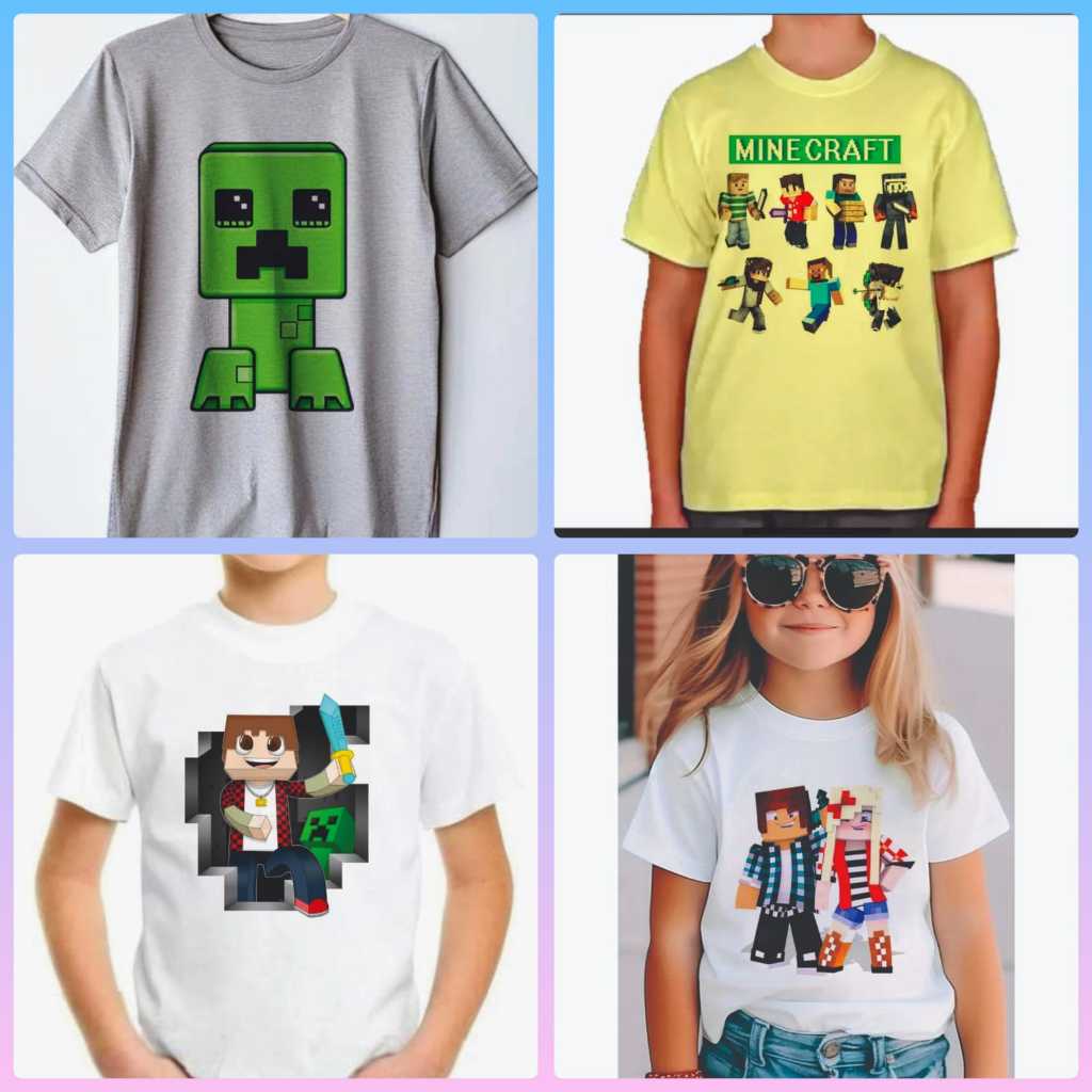 Camiseta Infantil Minecraft Gamer unissex
