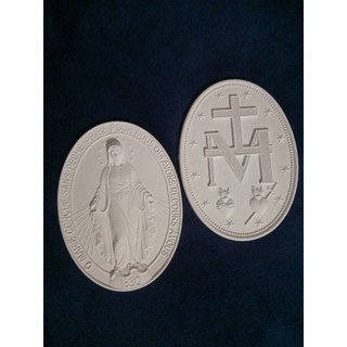 Medalha Milagrosa de Nossa Senhora das Graças (par) - gesso cru - 16cm em Oferta na Shopee