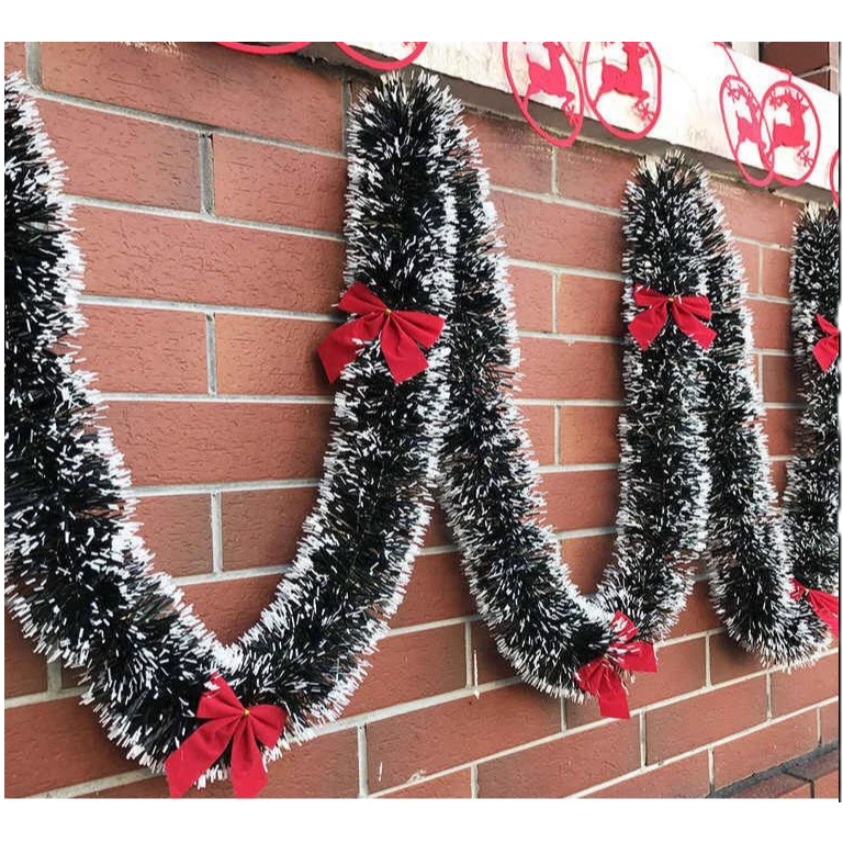 Festão Natalino com Plumas Neve - Decoração Elegante para o Natal