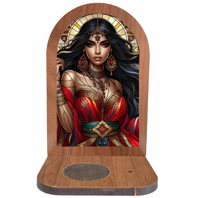 Altar Congá Cigana Rosita em MDF - Arte Estilo Vitral