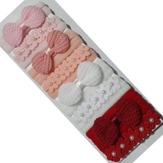 Kit 8 Faixinhas de Cabelo Croche/Flores para Bebê ( RN ate 2 anos) na meia de seda em Oferta na Shopee