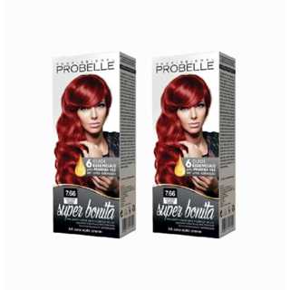 Kit Com 2 Unidades De Tintura Probelle Super Bonita 7.66 Louro Médio Vermelho Intenso em Oferta na Shopee