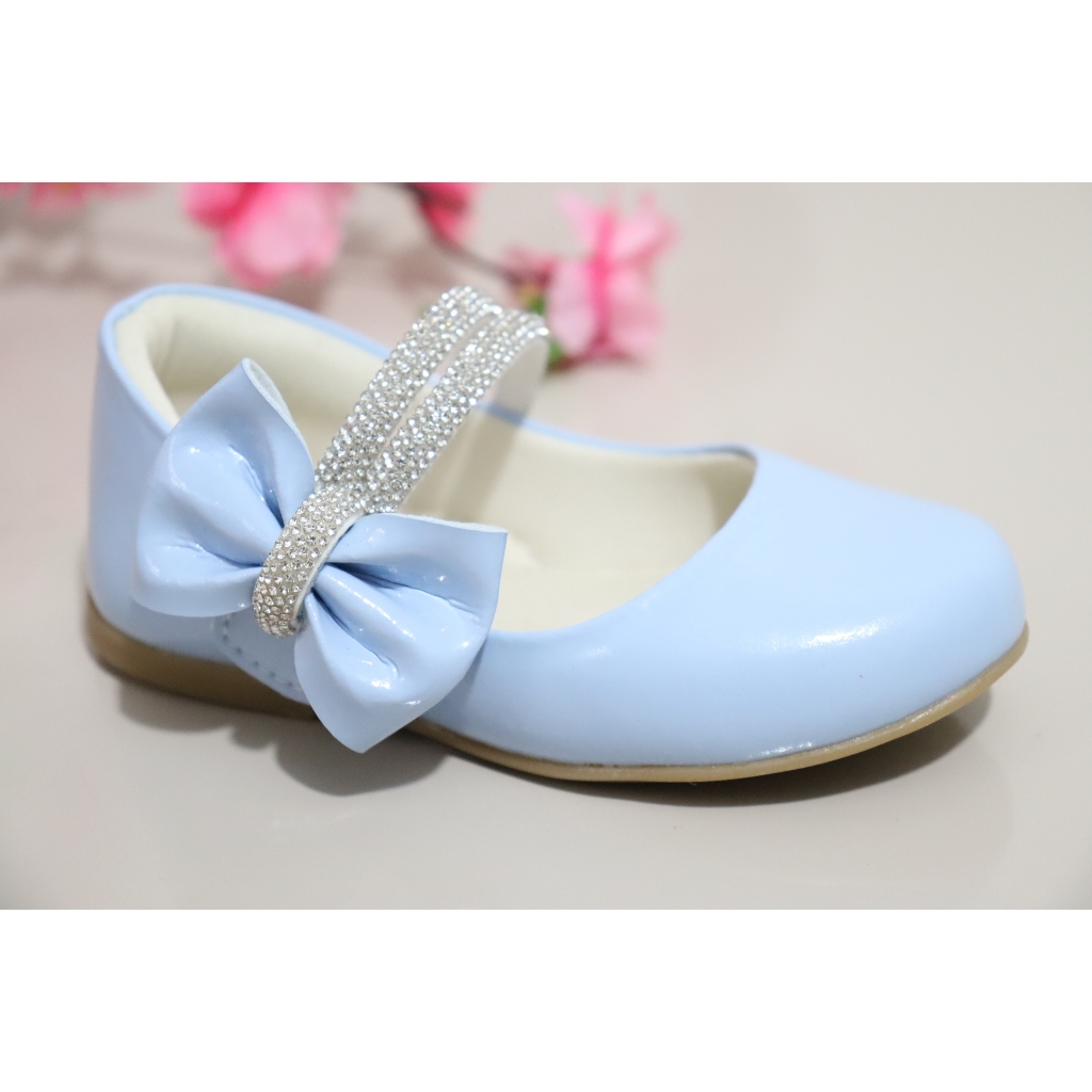 Sapatilha Azul Verniz Frozen Cinderela Daminha Sapatilho de Princesa Laço e Strass 20 Ao 34