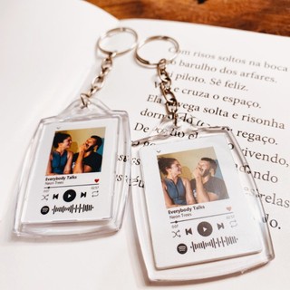 Chaveiro Acrílico Personalizado 3x4 - Personalizado com foto e frase - spotify