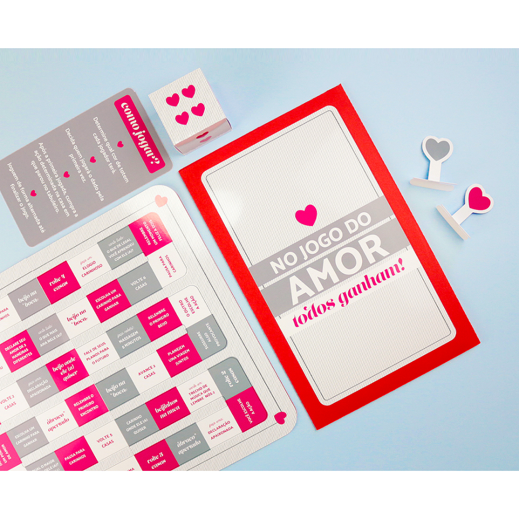 Jogo do Amor Tabuleiro Personalizado - Presente Criativo para Casal / Namorados