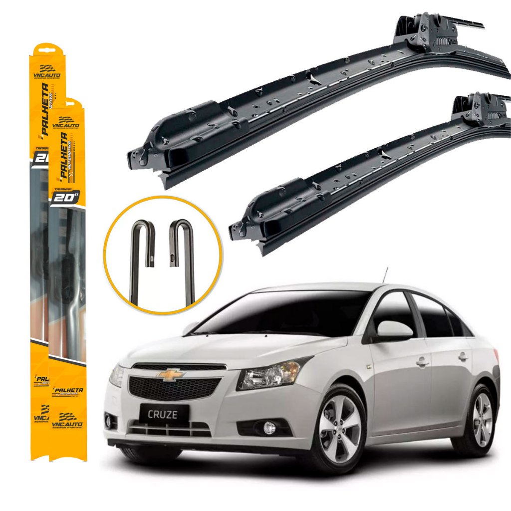 Par de Palhetas para Limpador de Parabrisa Dianteiro para Chevrolet Cruze 2011 2012 13 14 2015 2016 em Oferta na Shopee