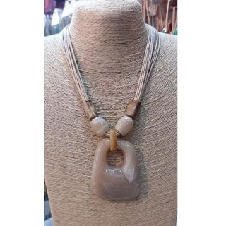 Colar Feminino de Fios com Resina Acrílica Max Colar Cordões Colares Tendência Artesanato