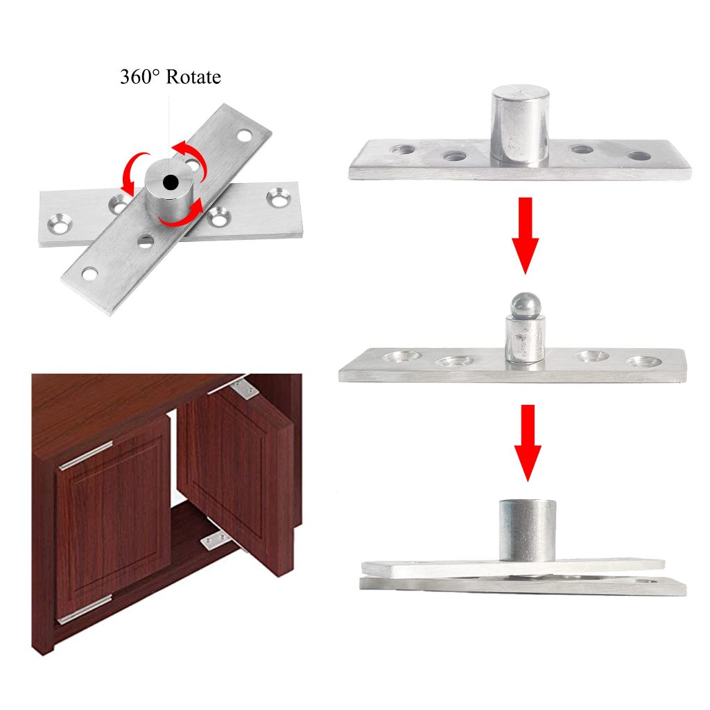 Dobradiça Pivô Pino Porta Pivotante 150kg Pivô Inox 304 duas pares