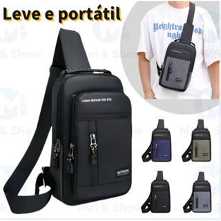 Bolsa peitoral impermeável de grande capacidade para homens, bolsa peitoral esportiva, USB RC-1/2/3 em Oferta na Shopee