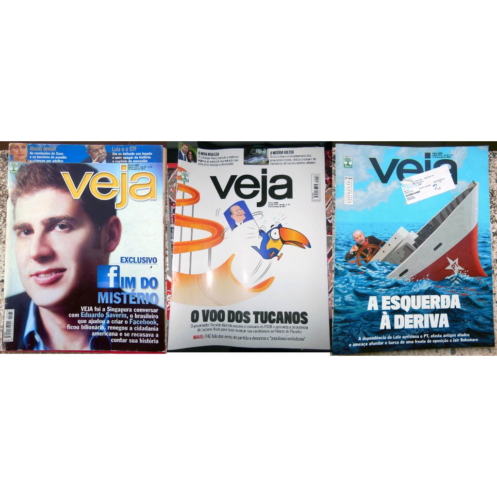 Taylor Swift - 3 Revistas Veja - 2012, 2017 e 2020 - nº 2271, 2559 e 2663 - Ler Descrição