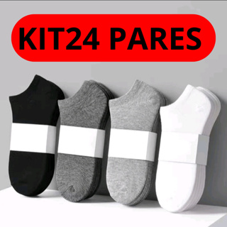 Kit 24 Pares Meias Soquete Algodão premium em Oferta na Shopee