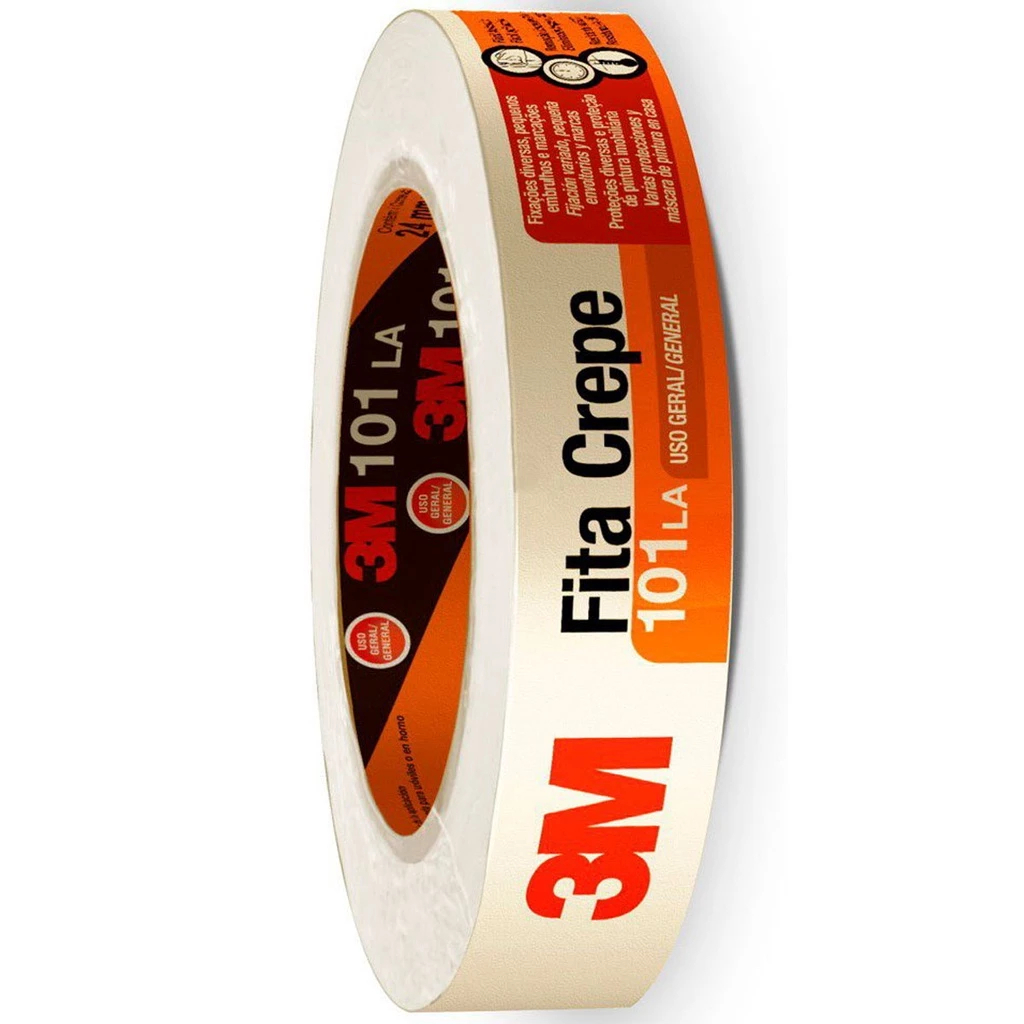 Fita Crepe 3M 50 Metros x 18mm Bege Uso Geral 101LA