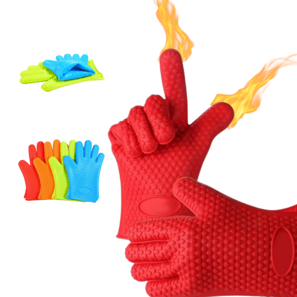 KIT 2 Luvas Térmicas de Forno Cozinha Silicone
