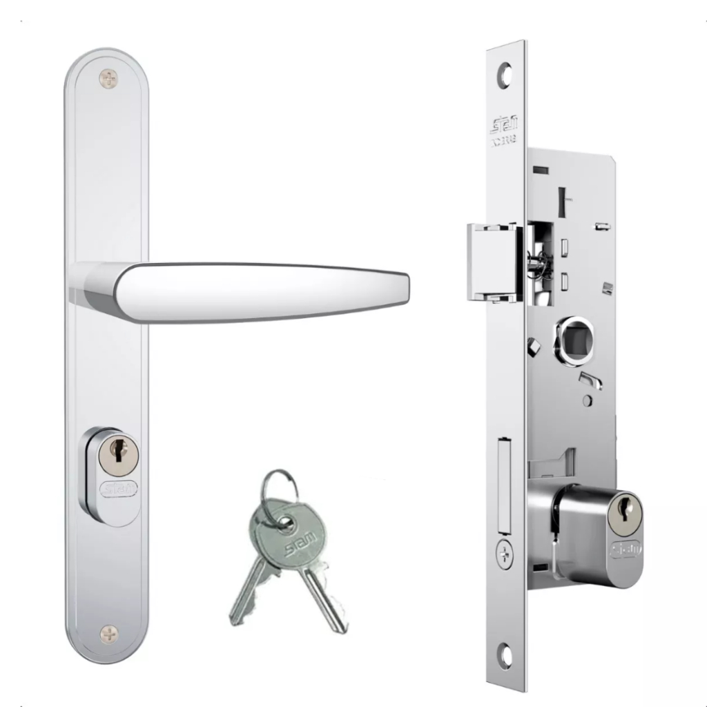 Fechadura Inox 601/33 para Porta de Aluminio c/ 2 Chaves Stam em Oferta na Shopee