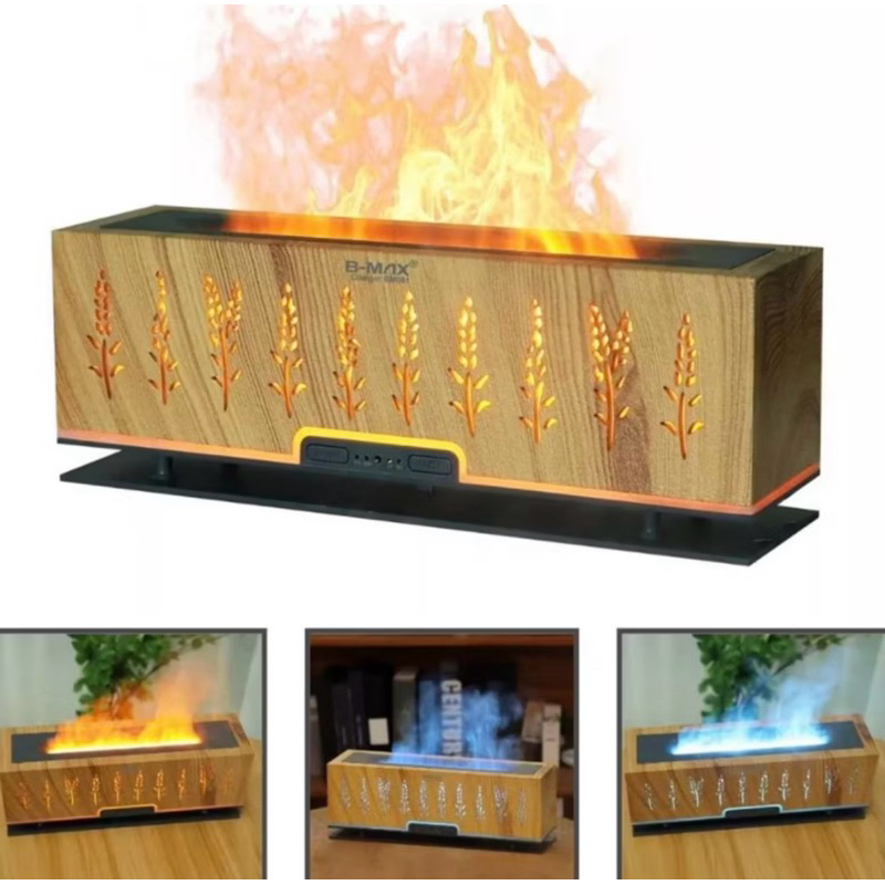 Umidificador de Ar Grande Difusor de Óleo Efeito Lareira Chama Purificador de Ar Refrescante Essência