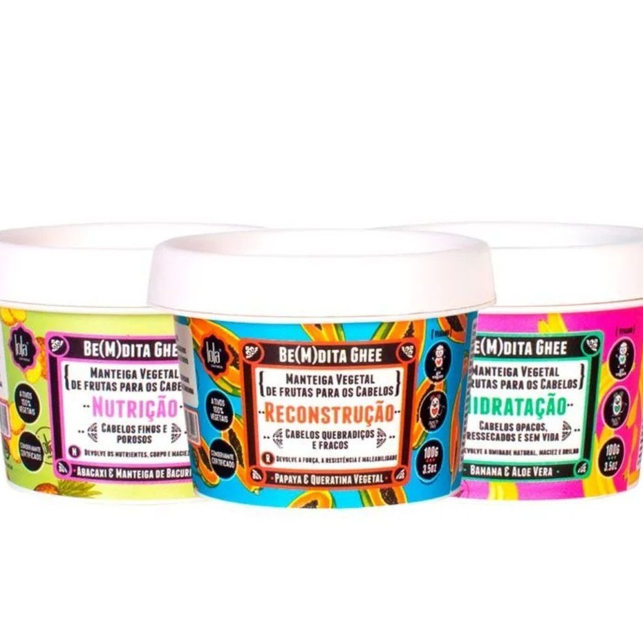 Kit Be(M) Dita Ghee - Hidratação100g + Nutrição100g + Reconstrução100g