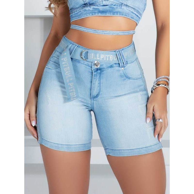 BERMUDA FEMININA COM CINTO PIT BULL JEANS REF 70335
