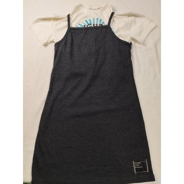 Conjunto infantil feminino CataVento blusa e vestido canelado tamanho 10