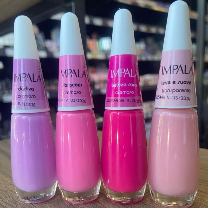 Kit 4 Esmalte Impala Dádiva , Beleza Rara , Vibrações e Leve e Suave