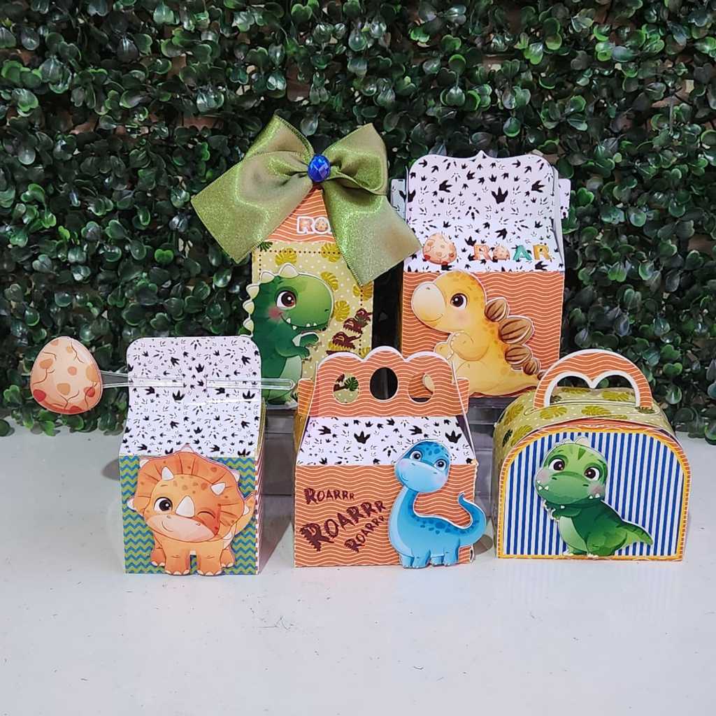 Kit Caixinhas Personalizadas Dino Baby Roar Lembrancinha de Aniversário