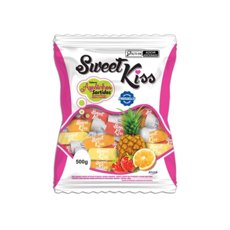 Bala Freegells Sweet Kiss Sortida tipo Paulistinha 500g em Oferta na Shopee