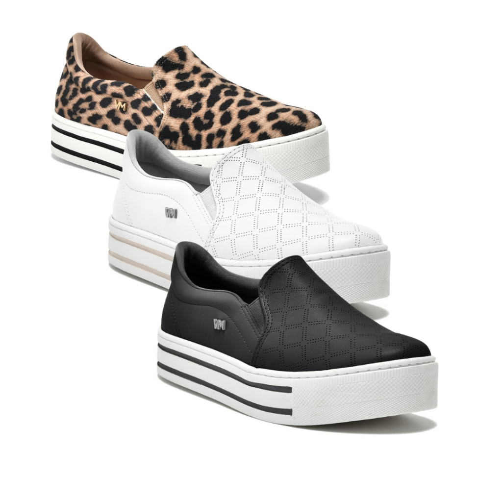 Tênis Via Marte Slip On Flatform Feminino Confortável Calce Fácil 010-009