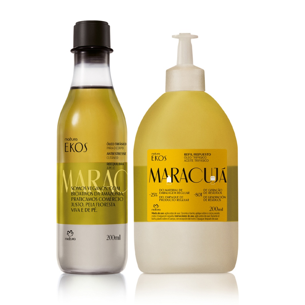 Kit Óleo Trifásico Desodorante Corporal Ekos Maracujá com Refil 2 un de 200 ml