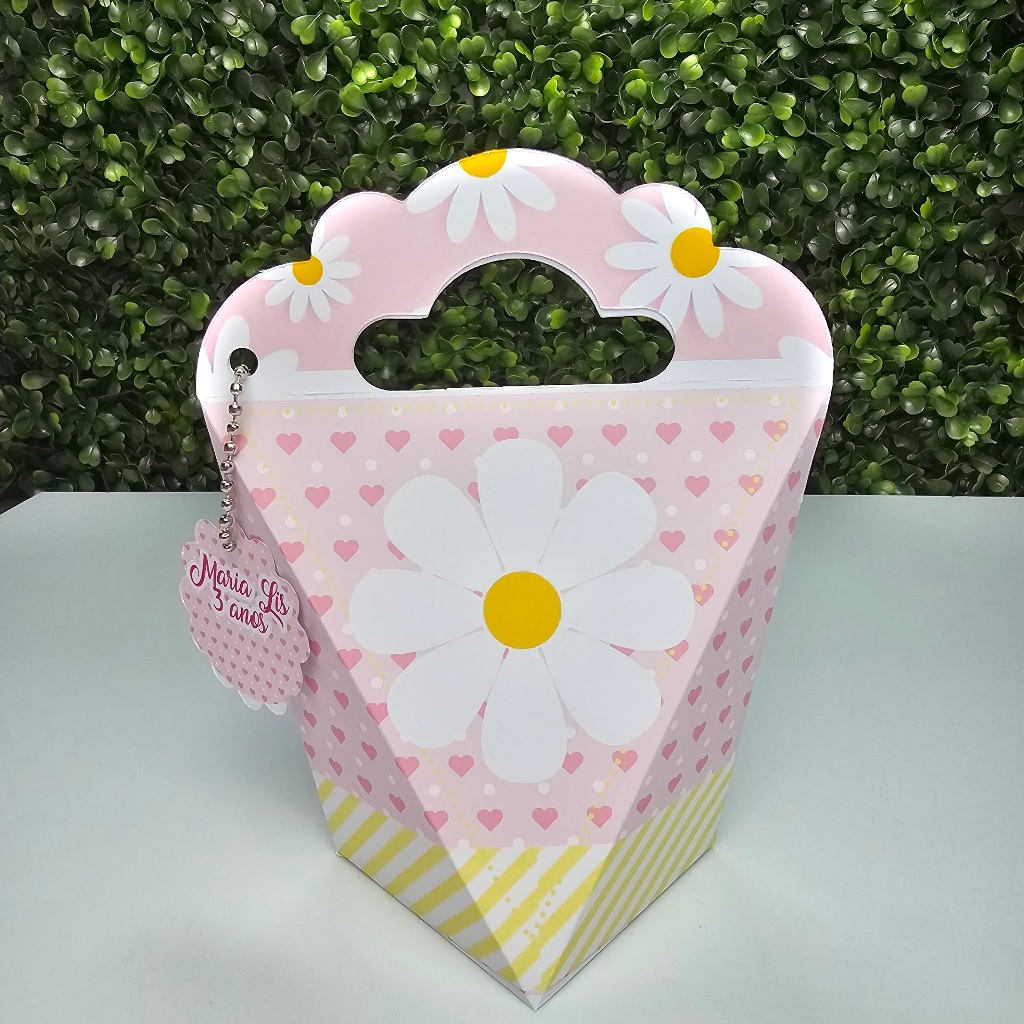 Caixa Coração MARGARIDAS - Personalizados - Festa infantil - Aniversário - Lembrancinha