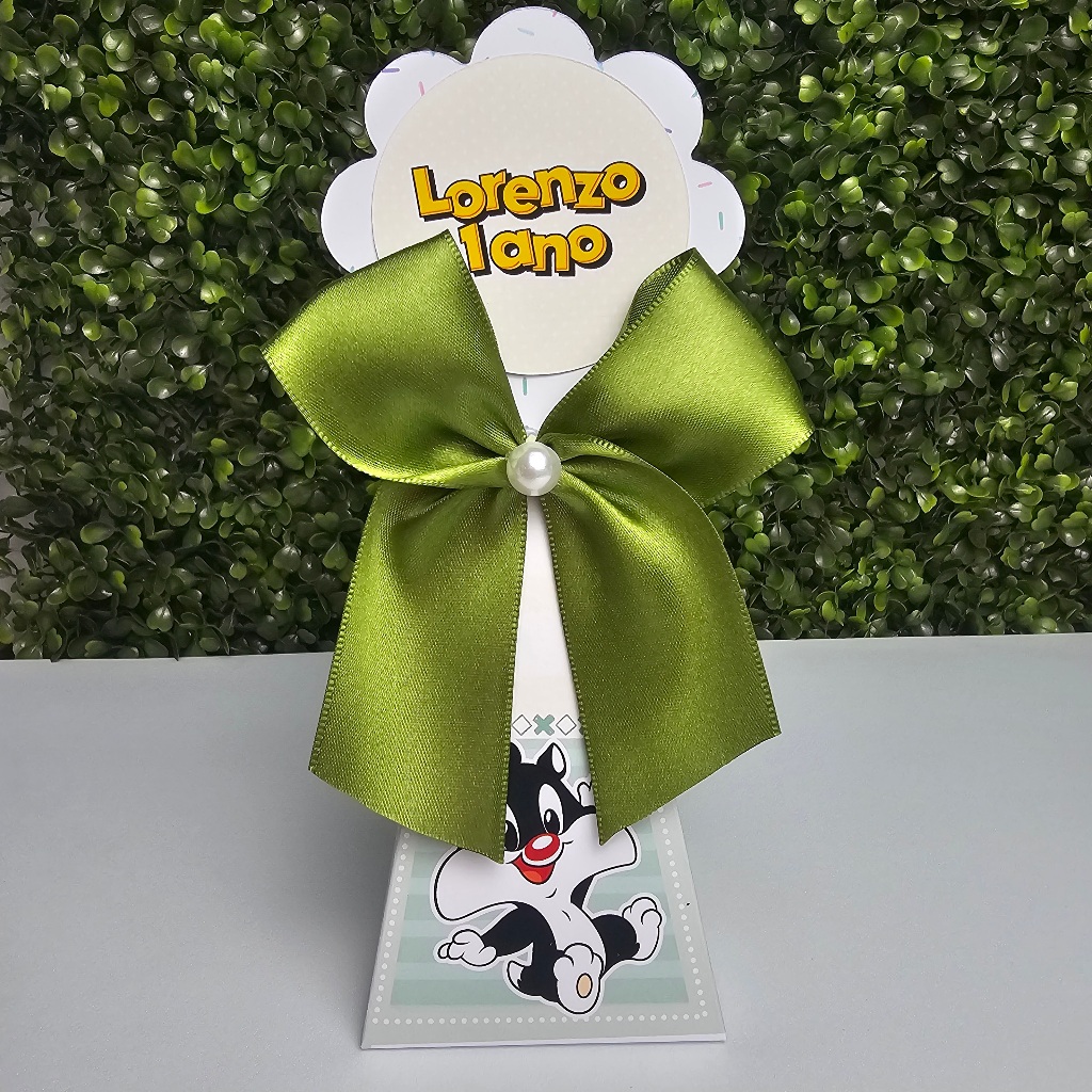 Caixa Cone Pirâmide BABY LOONEY TUNES VERDE - Personalizados - Festa infantil - Aniversário - Lembrancinha