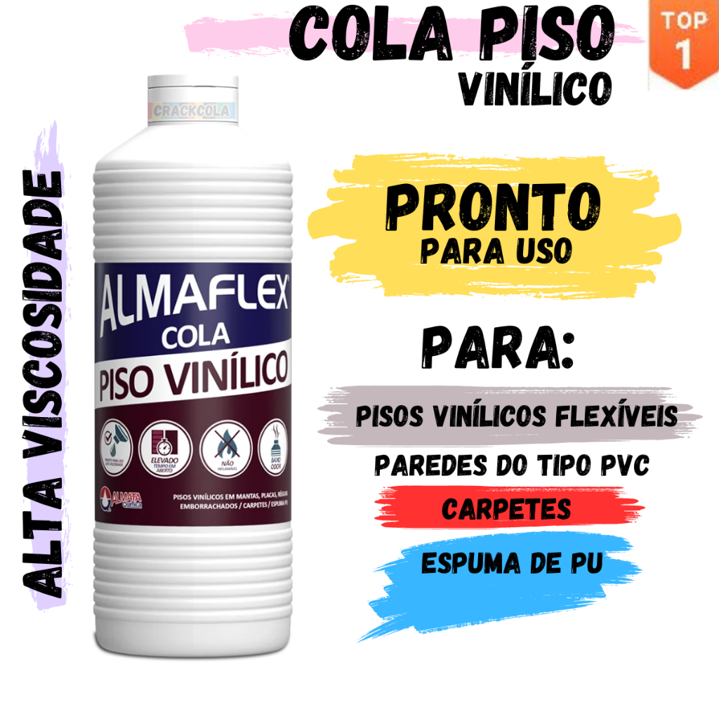 Cola para Pisos Vinílicos Almaflex 804 Adesivo Acrílico 1kg em Oferta na Shopee