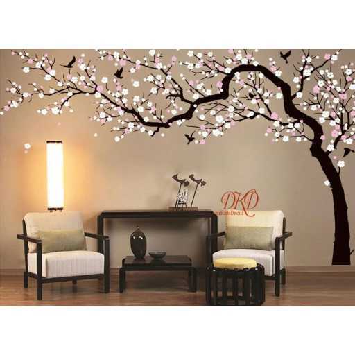 Adesivo Decorativo de Parede Arvore Flor de Cerejeira Quarto Sala Cozinha